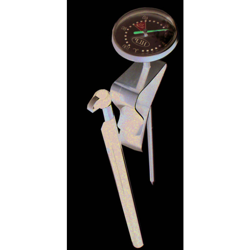 Coffee Thermometer  SHORT with Jug clip All Stainless Steel  0   100 C