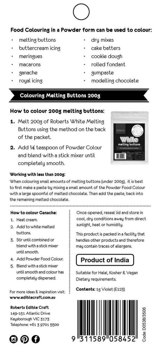 Color Dyes Violet 1gr Phial