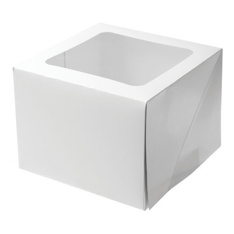 Mondo White Cake Box 6in Tall Square 8in x 8in
