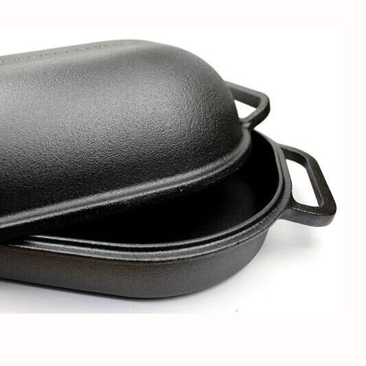 Pre-Seasoned Cast Iron Bread Baking Pan - Size 39 x 26cm