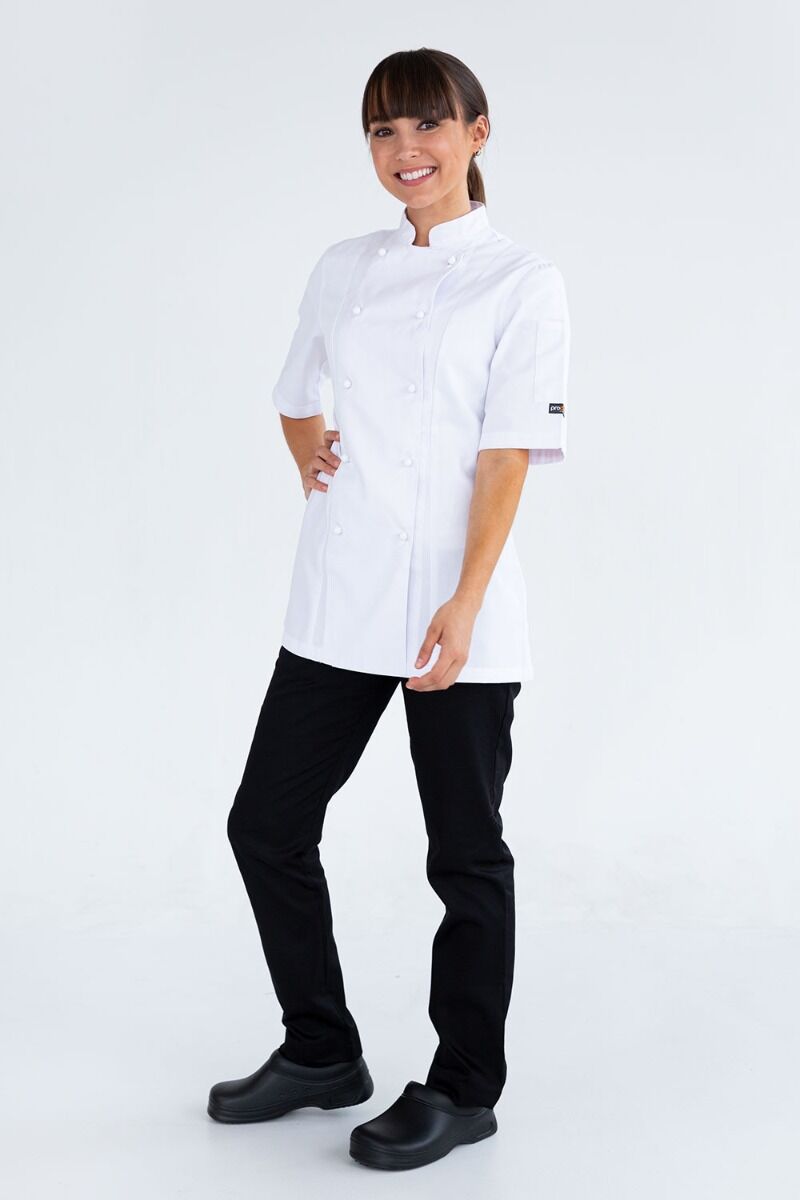 Pro Ladies White Jacket Medium Size 12 Short Sleeve