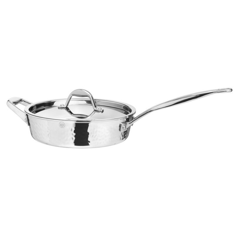 STERN Sautepan Tri ply body with SS lid + one side handle 24x65cm