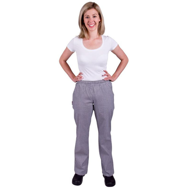 Womens Chef Pants Traditional Check Size 16 PolyCotton