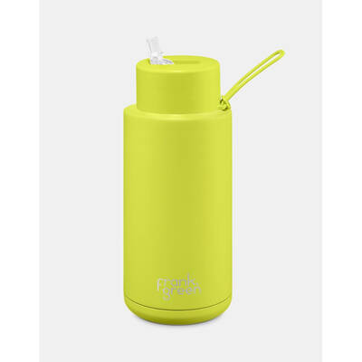 34oz Neon Yellow Reusable Bottle  (straw)