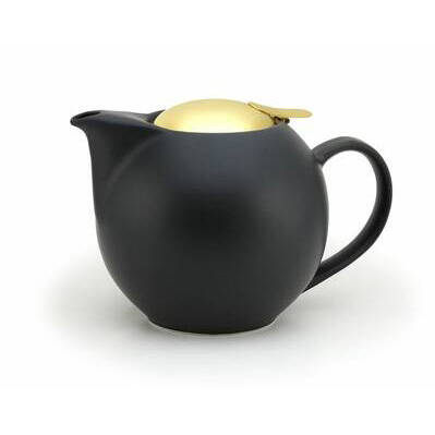 450ml Nubo Black W/Gold Lid Teapot