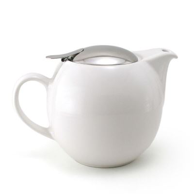 680ml White Teapot 