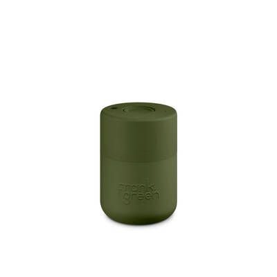 8oz Khaki Original Reusable Cup with Push Button Lid