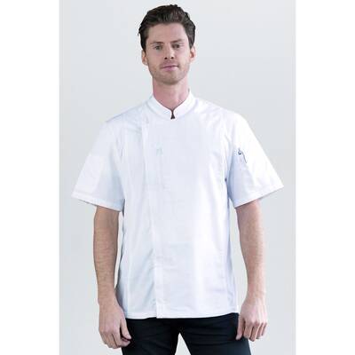 Alex Zipper Jacket White W/White Mesh Medium