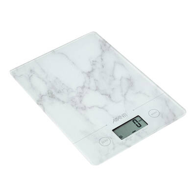 COMPACT KITCHEN SCALE WHITE MARBL