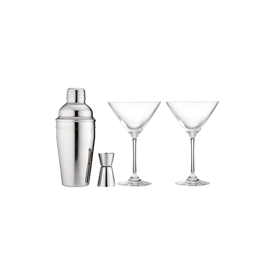 Aurora Silver 4pc Gift Cocktail Set