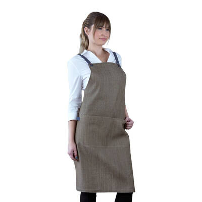 Bella Bib Latte Apron 70x86cm