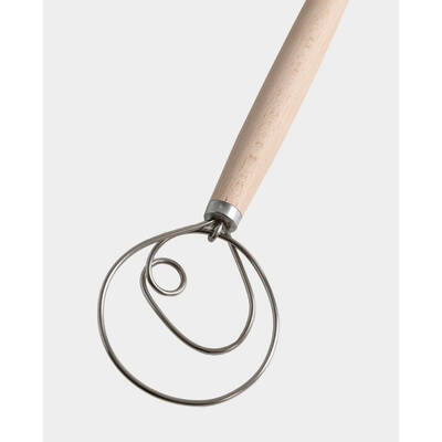 Danish Style SS Dough Whisk w Wooden Handle
