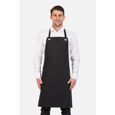 Eyelet Bib Apron Black