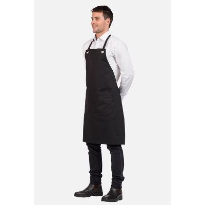 Eyelet Bib Apron Black