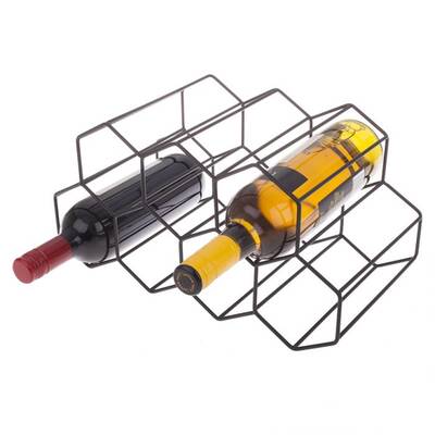 HEXAGONAL WINE RACK 9 BOTTLE