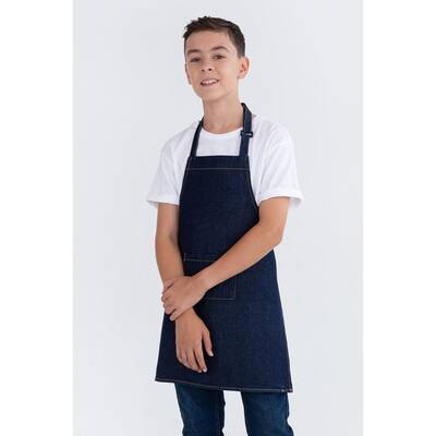 KIDS Apron navy denim