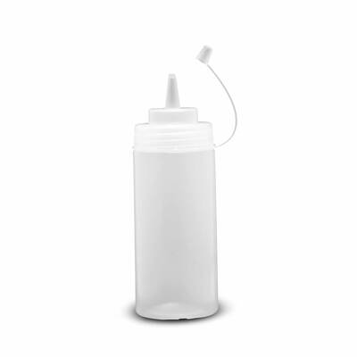 Plastic Squeeze Bottle 472ml / 16oz Wide Mouth Clear W/Cap 