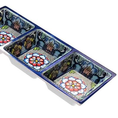 PREPARA THREE SECTION TRAY - BLUE