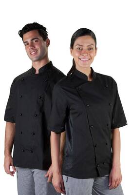 PROCOOL CHEF JACKET SS BLACK WBLACK MESH 2XL