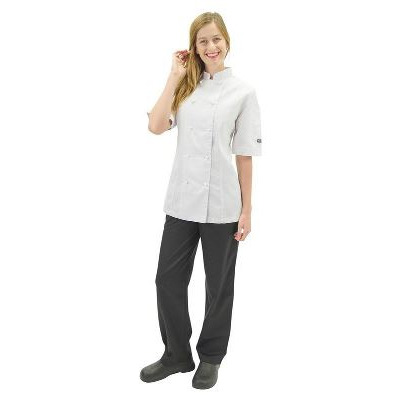 Pro Ladies White Jacket XL Size 16 Short Sleeve