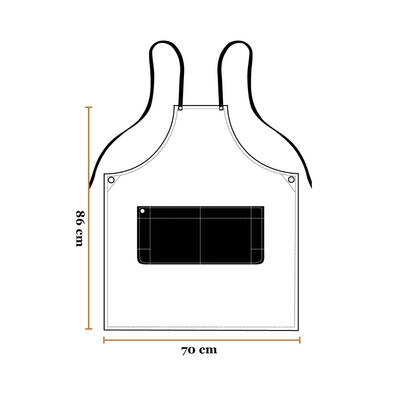 Prochef Bib Apron with Pocket GreyWine 70 x 86 cm