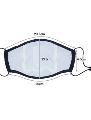 REUSABLE CLOTH FACE MASK NAVYWHITE CHECK WITH FREE PM25 FILTER