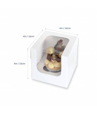 SINGLE CUPCAKE BOX + INSERT 10x10x10cm