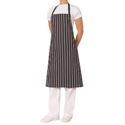 Chefs Bib Apron Woven Navy & White Stripe 86 x 86cm 