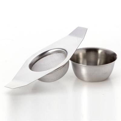 Tea Strainer And Drip Bowl S/Steel