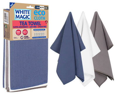 WHITE MAGIC TEA TOWEL 3PACK HAMPTON