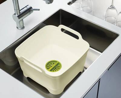 Wash+ampDrain Bowl WhiteGreen