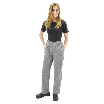Womens Chef Pants Traditional Check Size 10 Poly/Cotton