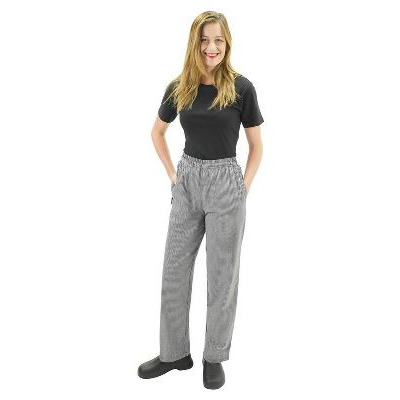 Womens Chef Pants Traditional Check Size 10 PolyCotton