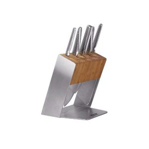 Global Katana 6pce Knife Block- Bamboo