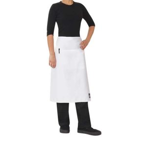 3/4 Waist Apron W/Pocket White - 86x70cm