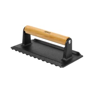 Avanti Rect Meat Press- Cast Iron w/- Wood Handle